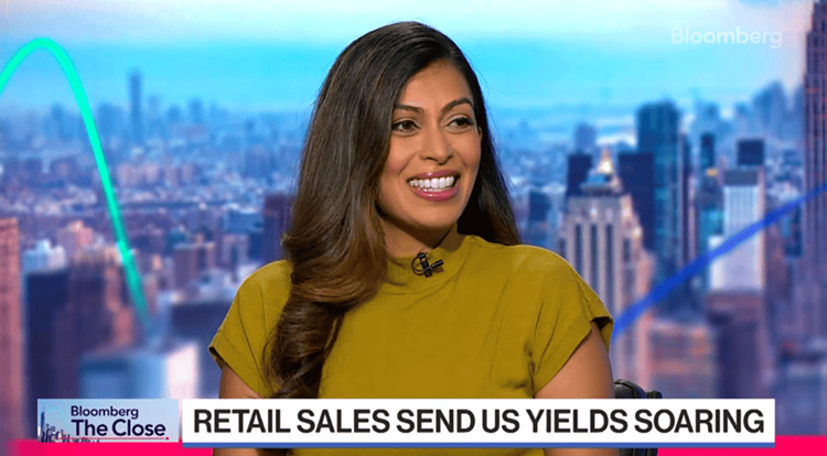 Screenshot of Nisha Patel on Bloomberg The Close